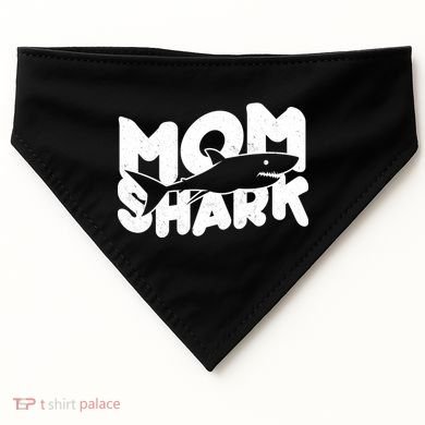 Mom Shark Funny Cute USA-Made Doggie Bandana