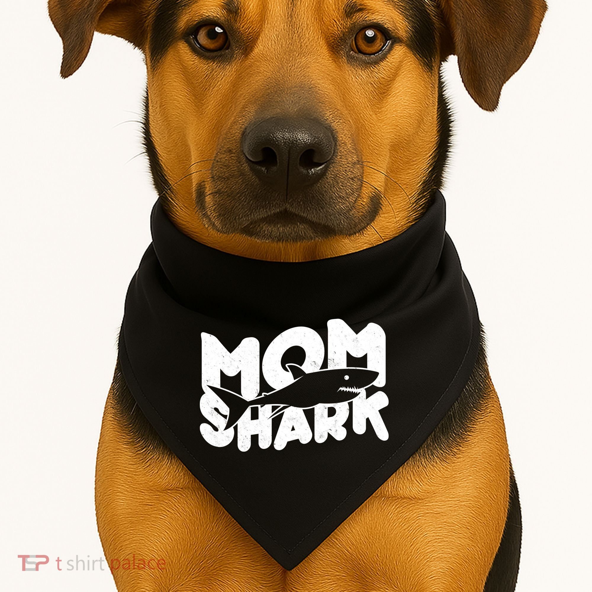 Mom Shark Funny Cute USA-Made Doggie Bandana