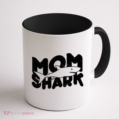 Mom Shark Funny Cute Coffee Mug back