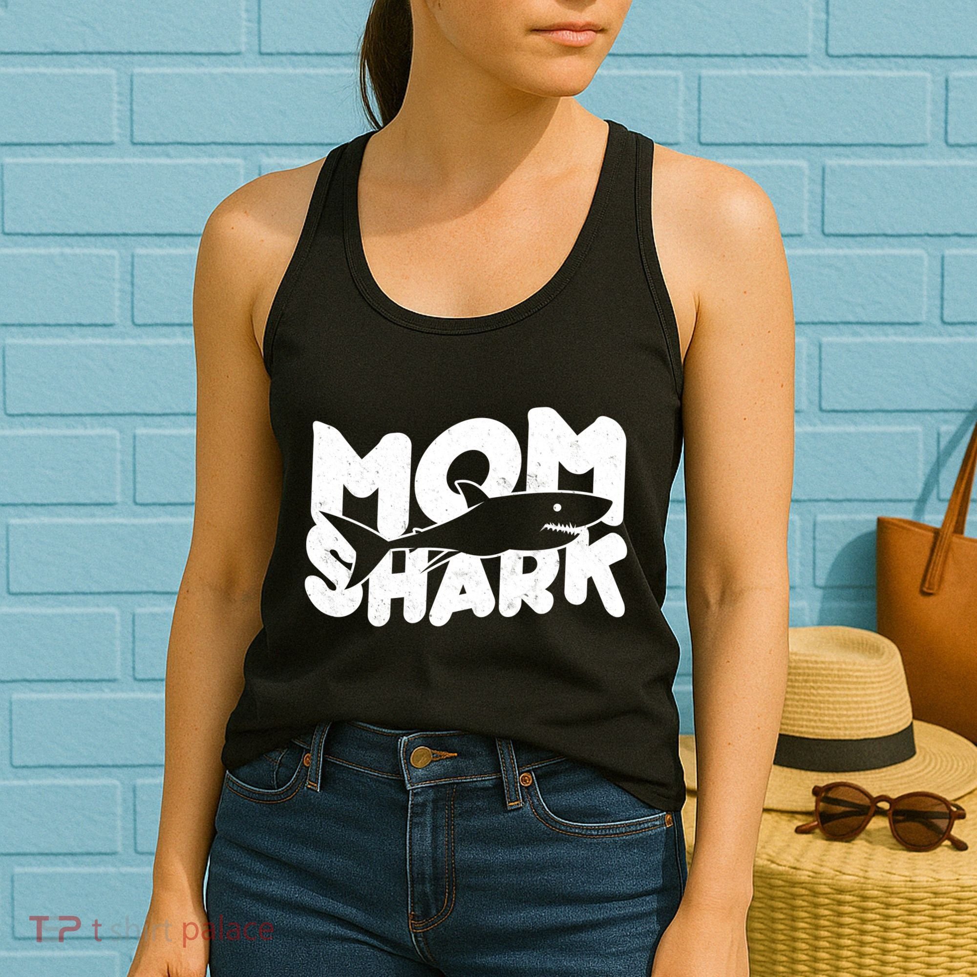 Mom Shark Funny Cute Women's Tank Top