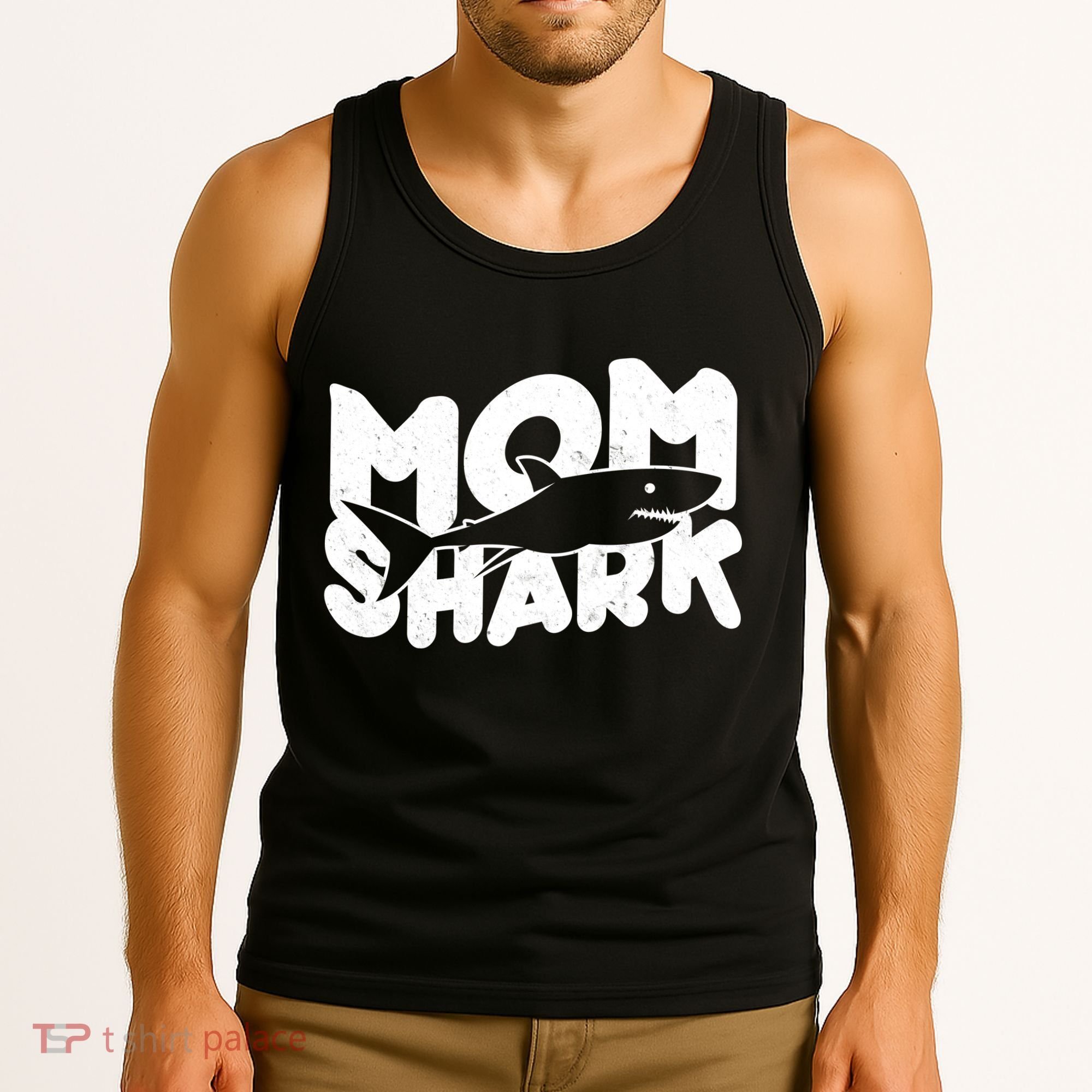 Mom Shark Funny Cute Tank Top