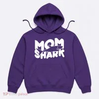 Mom Shark Funny Cute Hoodie thumb 0