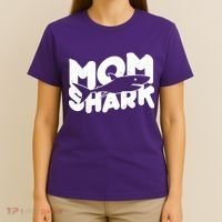 Mom Shark Funny Cute T-Shirt thumb 4