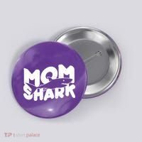 Mom Shark Funny Cute Button thumb 0