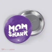 Mom Shark Funny Cute Button thumb 0