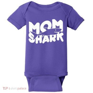 Mom Shark Funny Cute Baby Bodysuit