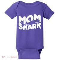 Mom Shark Funny Cute Baby Bodysuit thumb 0