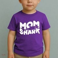 Mom Shark Funny Cute Toddler T-Shirt thumb 2