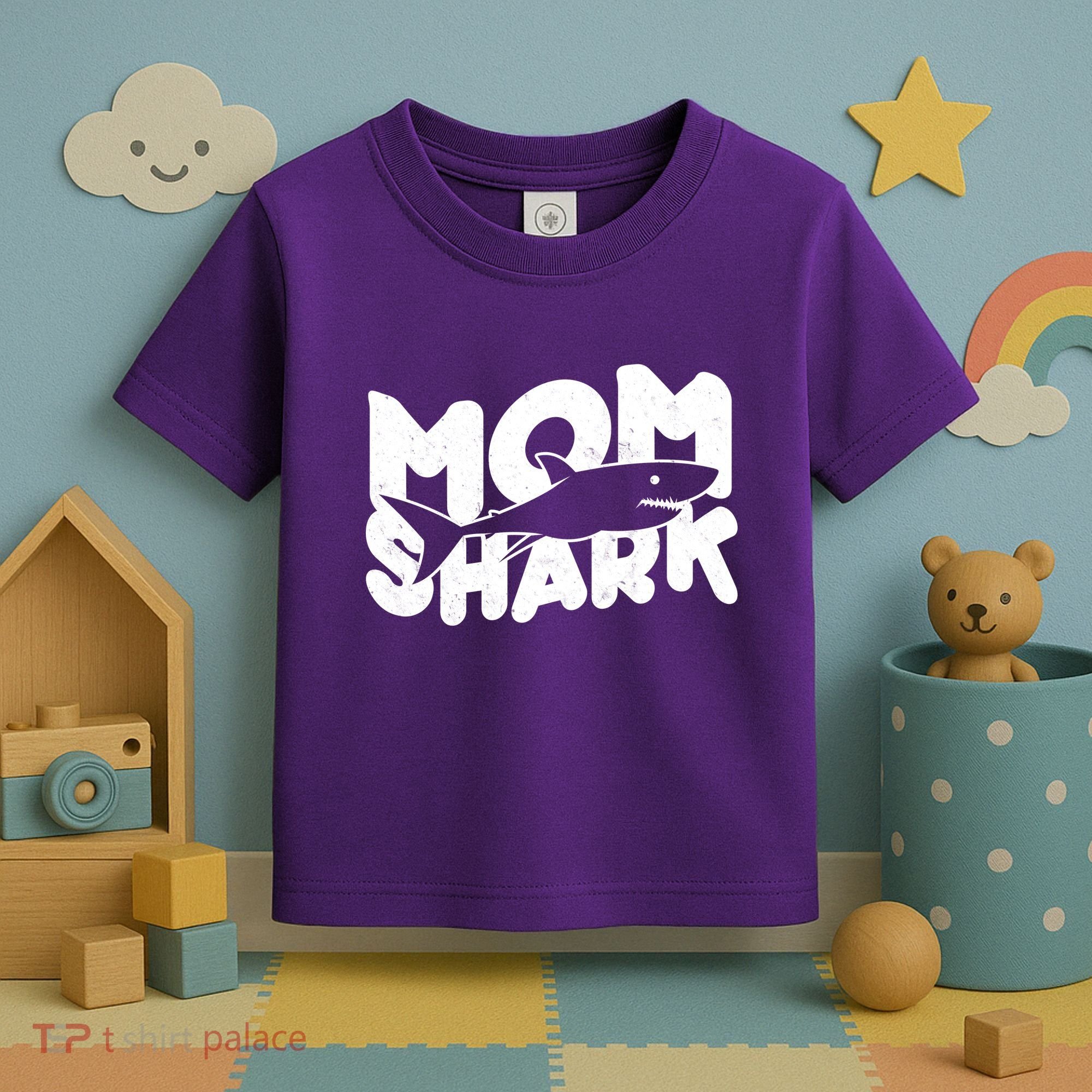 Mom Shark Funny Cute Toddler T-Shirt