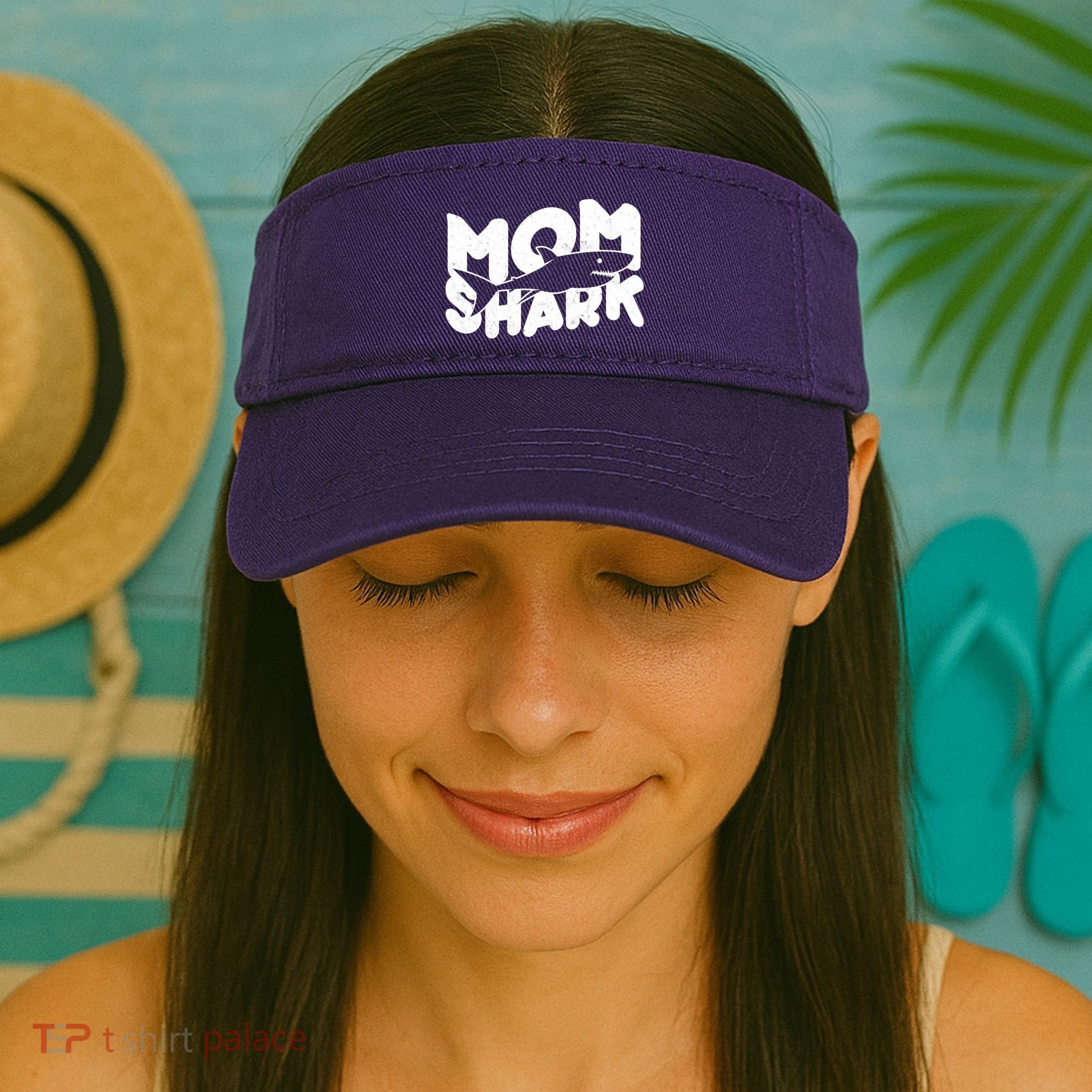 Mom Shark Funny Cute Visor