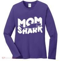 Mom Shark Funny Cute Women's Long Sleeve Shirt thumb 0