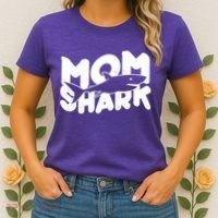 Mom Shark Funny Cute Women's T-Shirt thumb 2