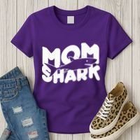 Mom Shark Funny Cute Women's T-Shirt thumb 3