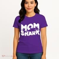 Mom Shark Funny Cute Women's T-Shirt thumb 4