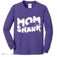 Mom Shark Funny Cute Kids Long Sleeve Shirt thumb 0