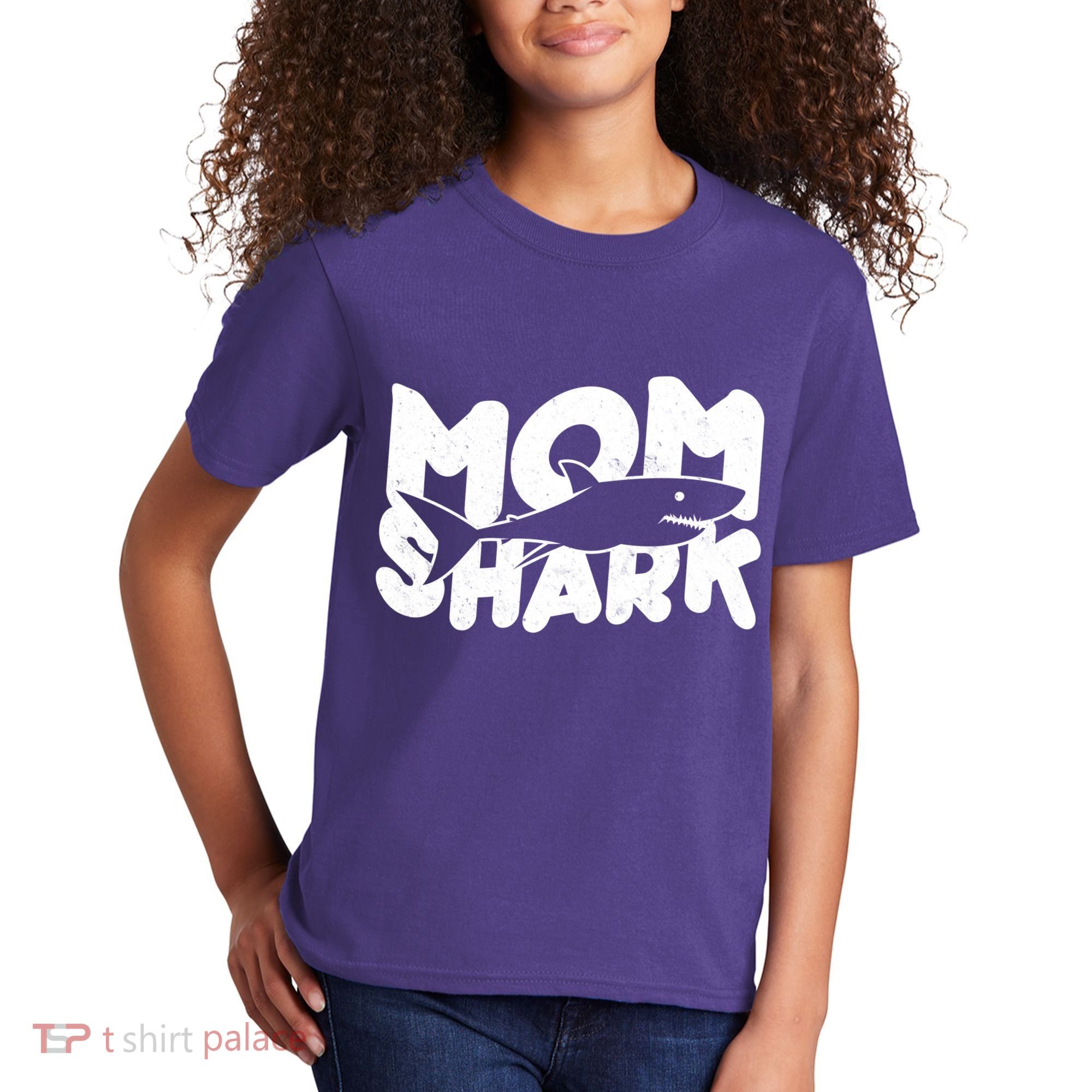 Mom Shark Funny Cute Kids T-Shirt