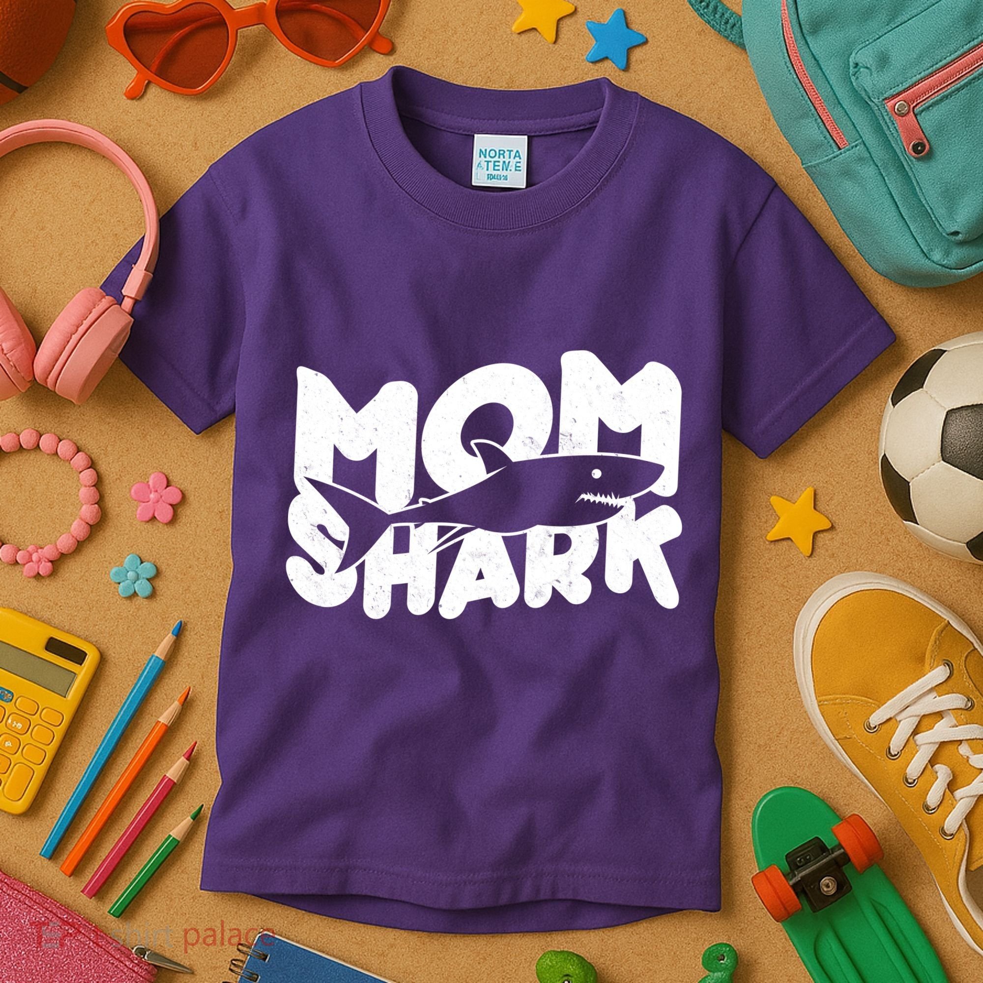 Mom Shark Funny Cute Kids T-Shirt