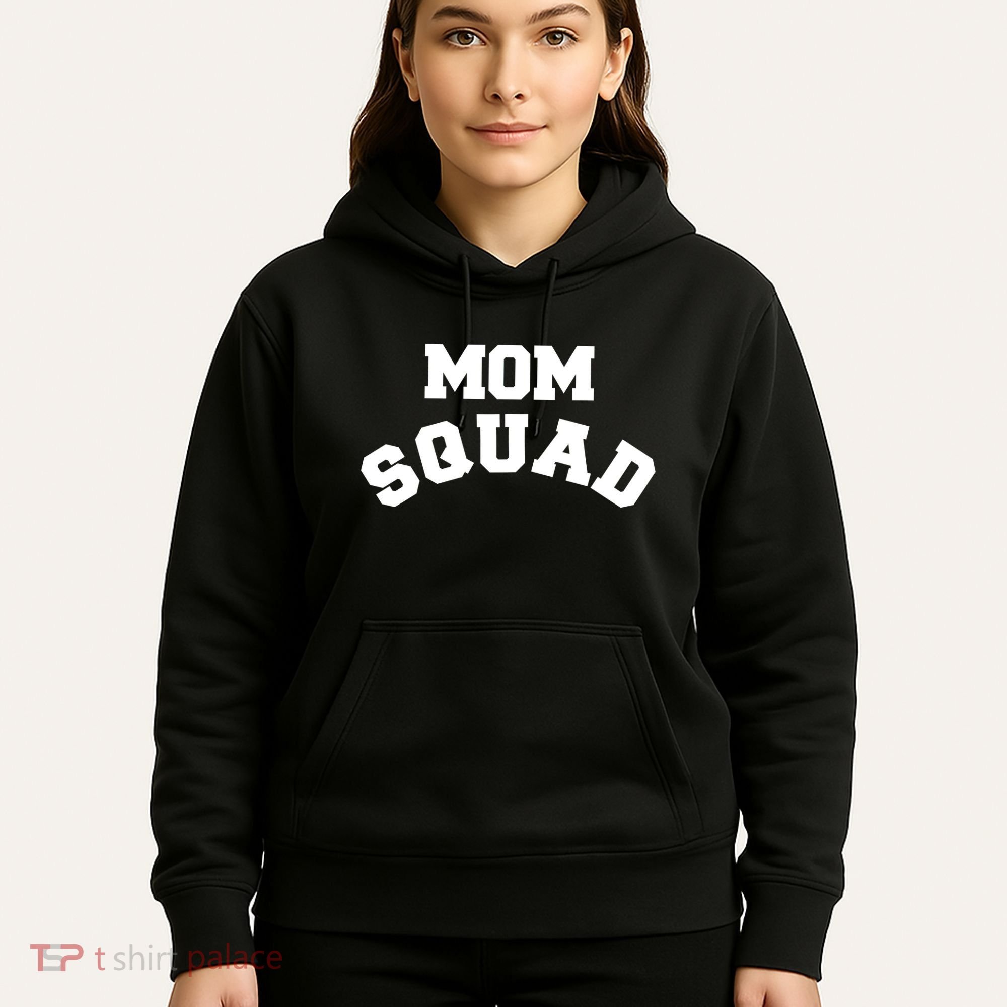 Mom Squad Bold Text Logo Hoodie