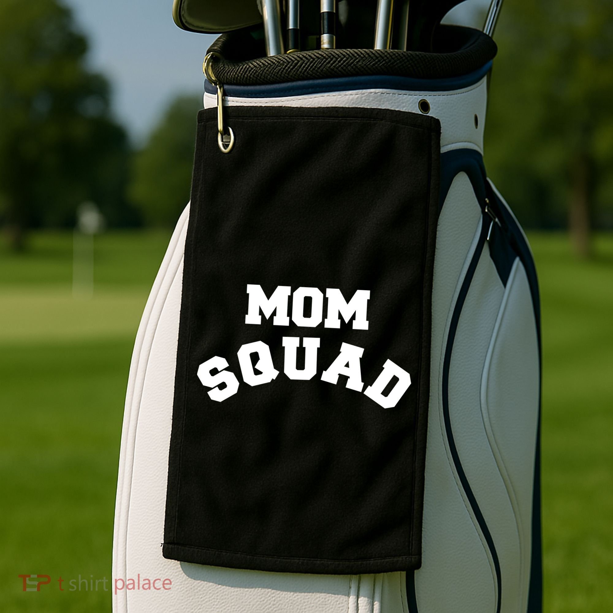 Mom Squad Bold Text Logo Golf Towel