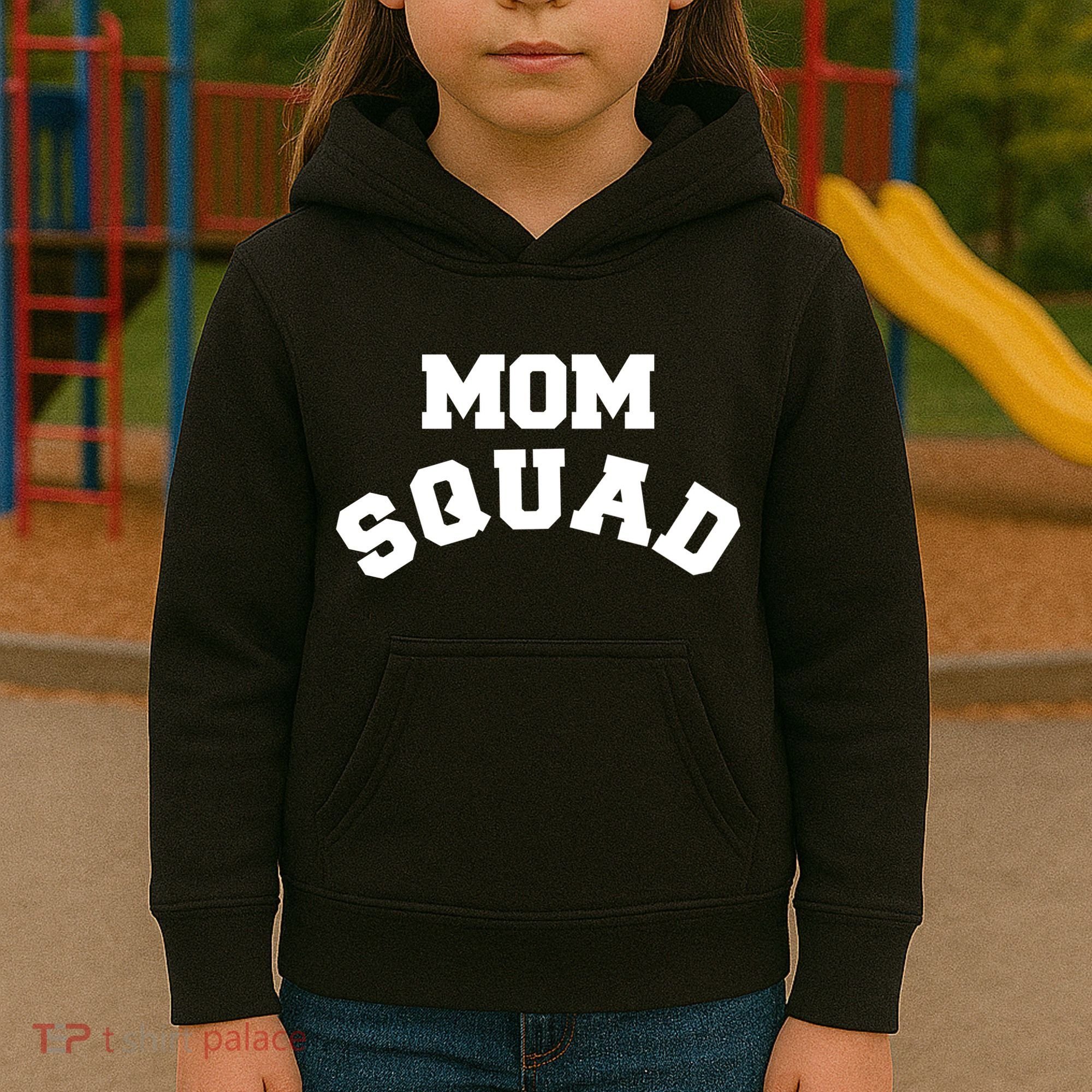 Mom Squad Bold Text Logo Kids Hoodie