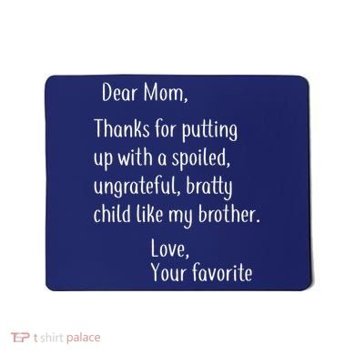 Mom Thanks For Putting Up With My Brother Mousepad