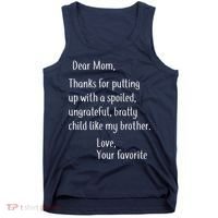 Mom Thanks For Putting Up With My Brother Tank Top thumb 0
