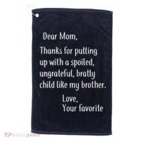 Mom Thanks For Putting Up With My Brother Golf Towel thumb 0