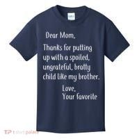 Mom Thanks For Putting Up With My Brother Kids T-Shirt thumb 0