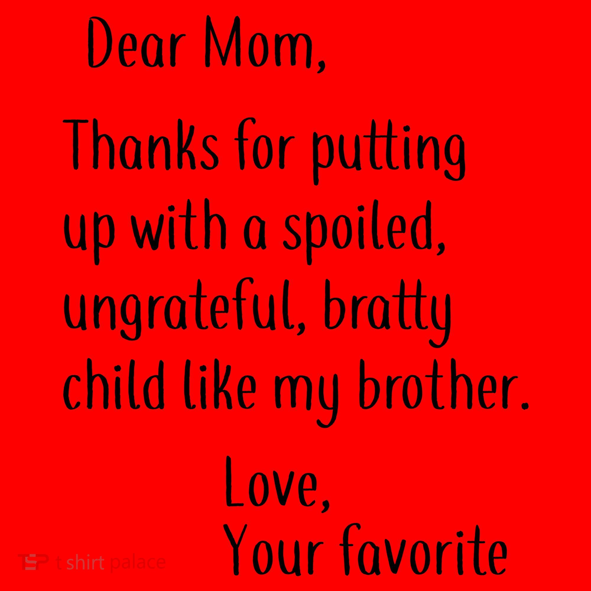 Mom Thanks For Putting Up With My Brother Santa Hat