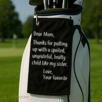 Mom Thanks For Putting Up With My Sister Golf Towel thumb 2