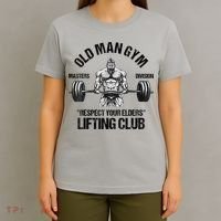 Mens Old Man Gym Respect Your Elders Lifting Clubs Weightlifting T-Shirt thumb 4