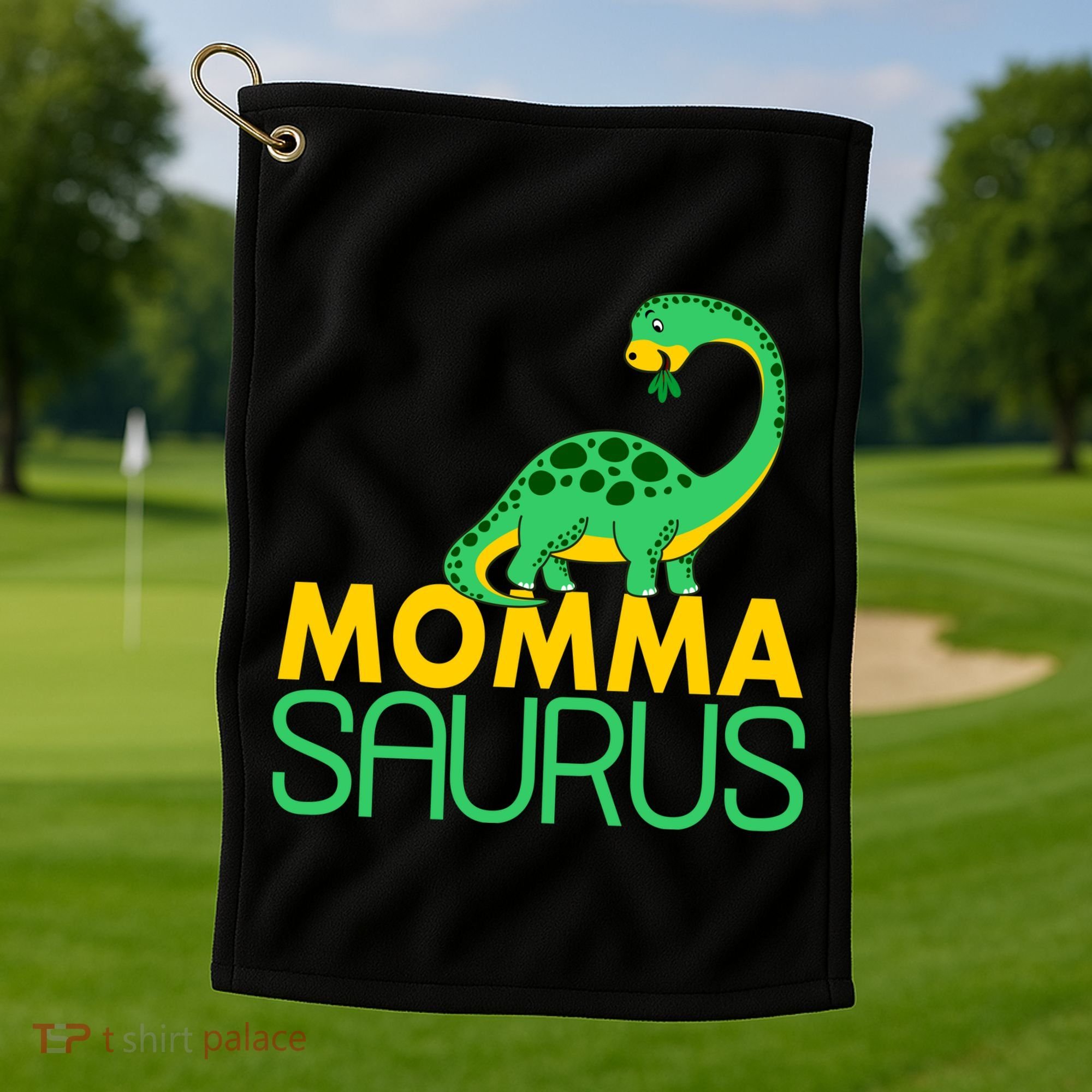Momma Saurus Mommasaurus Dinosaur Cute Mom Golf Towel
