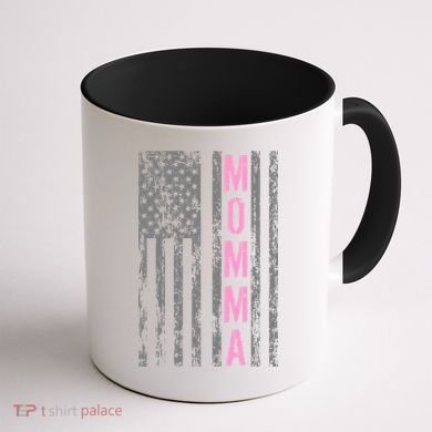 Momma Vintage USA Flag Coffee Mug back