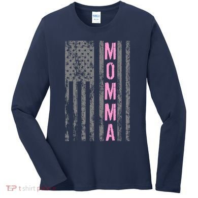 Momma Vintage USA Flag Women's Long Sleeve Shirt