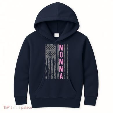 Momma Vintage USA Flag Kids Hoodie