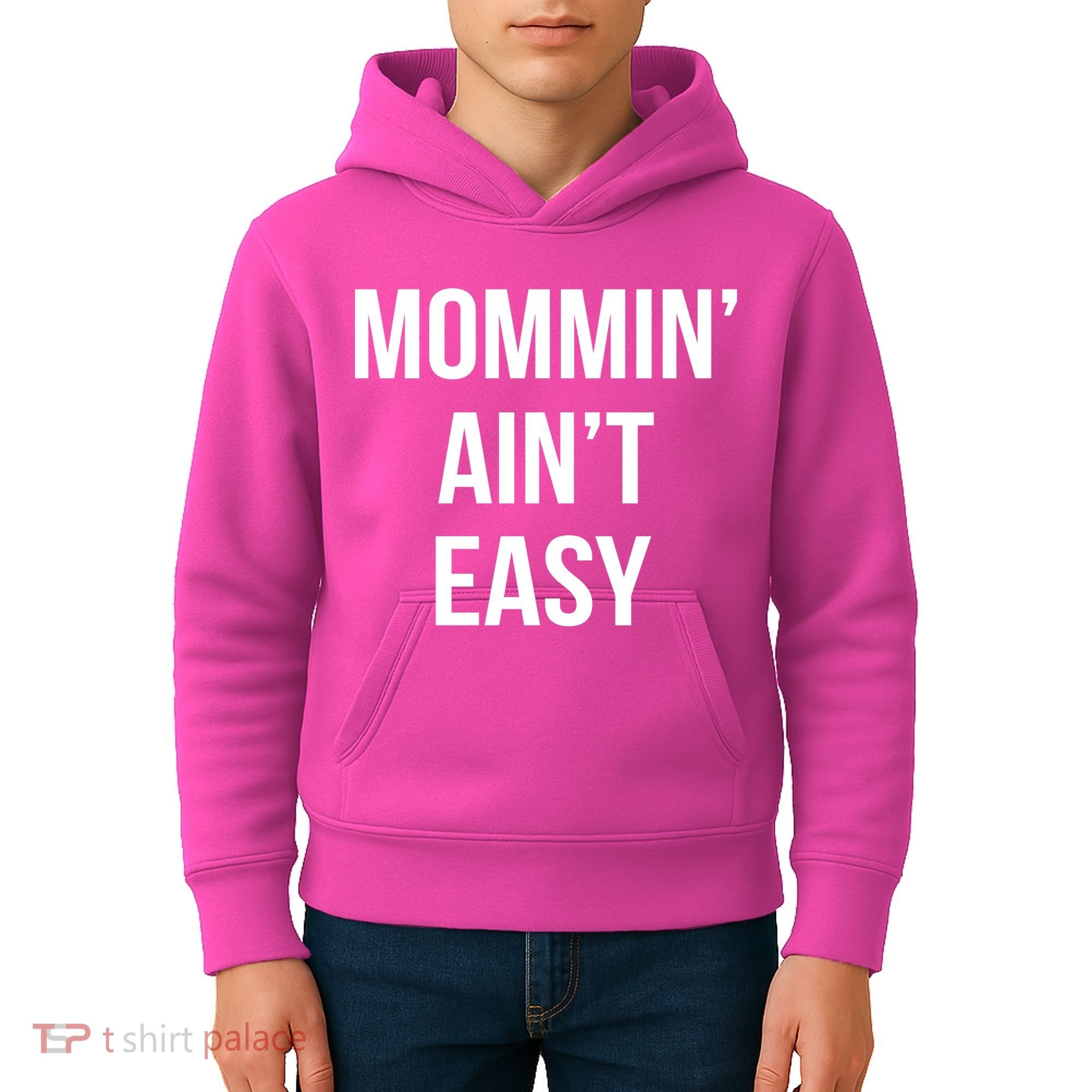 Mommin' Ain't Easy Bold Text Kids Hoodie