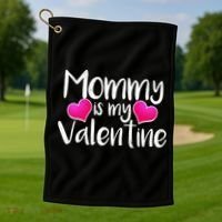 Mommy Is My Valentine Golf Towel thumb 1