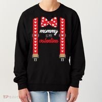 Mommy Is My Valentine Cute Bow Tie Suspenders Women's Sweatshirt thumb 0