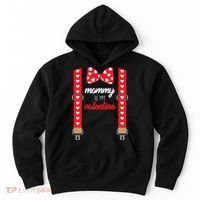 Mommy Is My Valentine Cute Bow Tie Suspenders Hoodie thumb 0