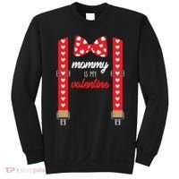 Mommy Is My Valentine Cute Bow Tie Suspenders Sweatshirt thumb 0
