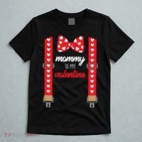 Mommy Is My Valentine Cute Bow Tie Suspenders T-Shirt thumb 5