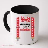 Mommy Is My Valentine Cute Bow Tie Suspenders Coffee Mug thumb 0