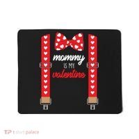 Mommy Is My Valentine Cute Bow Tie Suspenders Mousepad thumb 0
