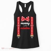 Mommy Is My Valentine Cute Bow Tie Suspenders Women's Tank Top thumb 0