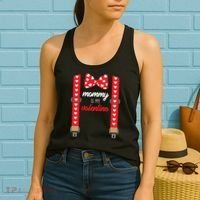 Mommy Is My Valentine Cute Bow Tie Suspenders Women's Tank Top thumb 2