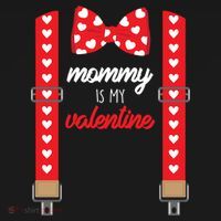 Mommy Is My Valentine Cute Bow Tie Suspenders Women's Tank Top thumb 5