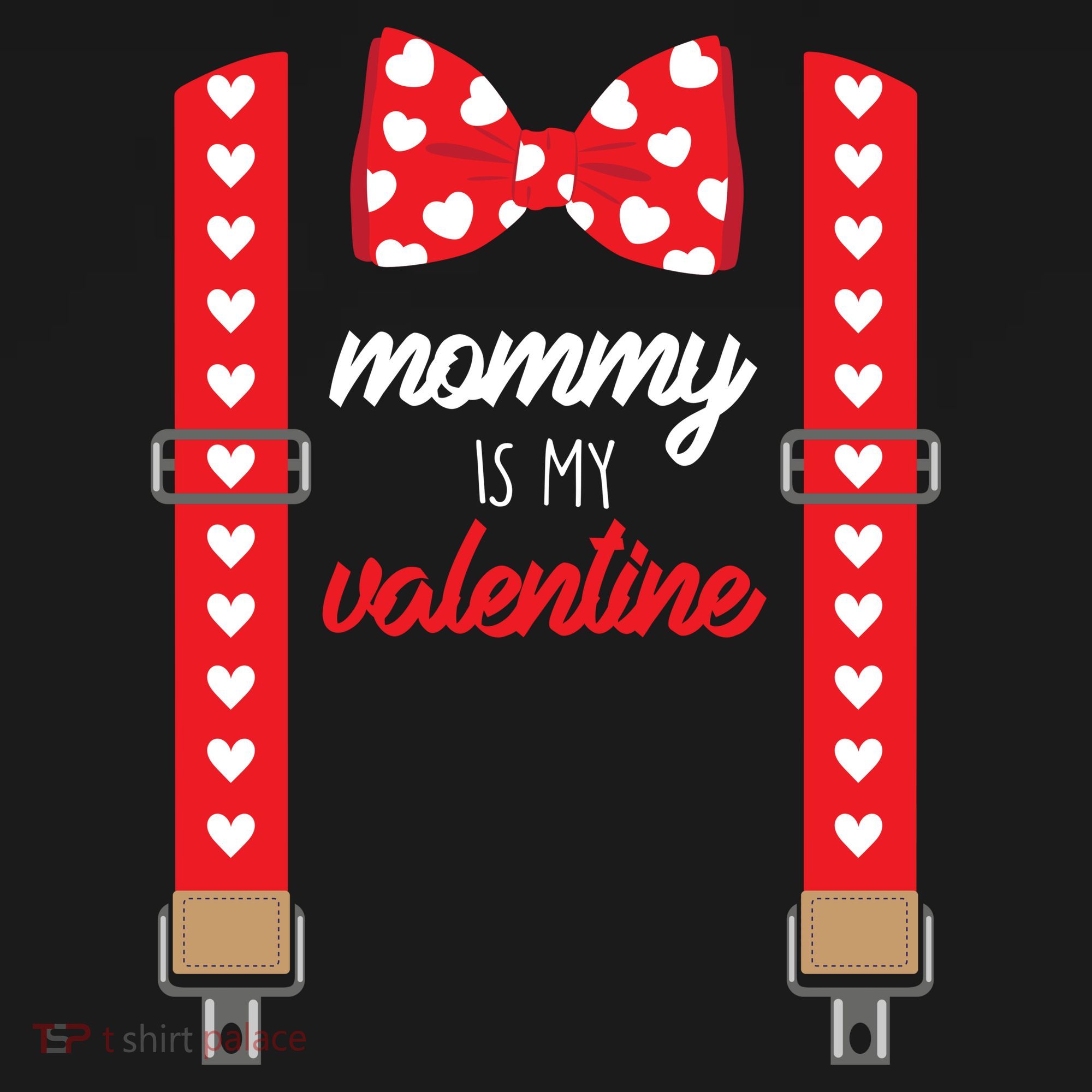 Mommy Is My Valentine Cute Bow Tie Suspenders Women's Tank Top