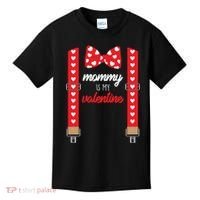 Mommy Is My Valentine Cute Bow Tie Suspenders Kids T-Shirt thumb 0