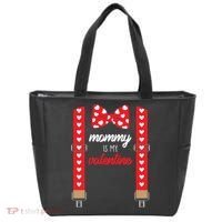 Mommy Is My Valentine Cute Bow Tie Suspenders Tote Bag thumb 0