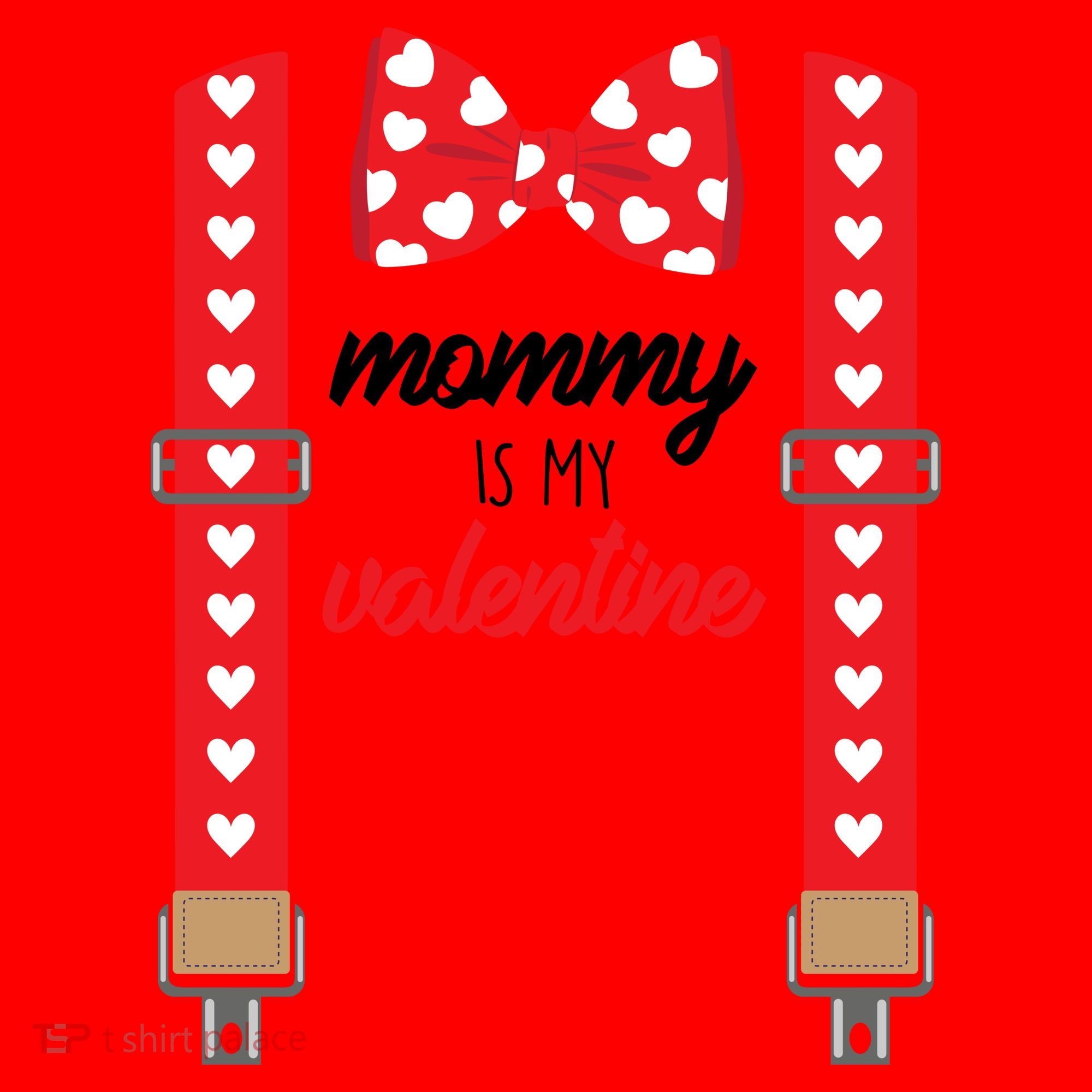 Mommy Is My Valentine Cute Bow Tie Suspenders Santa Hat